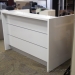 MDD VALDE Linear Reception Desk, White, with LED Lighted Front